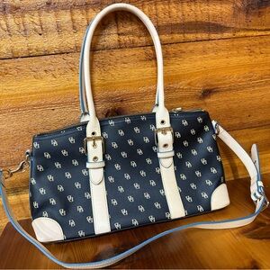 Dooney & Bourke Black and Tan Shoulder Bag